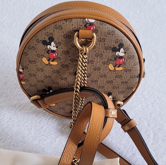 Authentic Gucci x Disney Mickey Mouse GG Supreme Monogram Mini Round Backpack - Picture 13 of 16